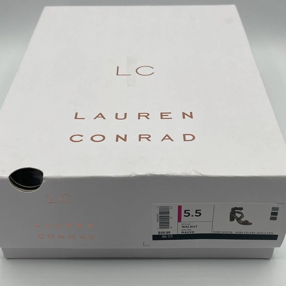 LAUREN CONRAD WOMEN'S WALNUT HEELS SIZE 5.5 MAUVE - Picture 8 of 9